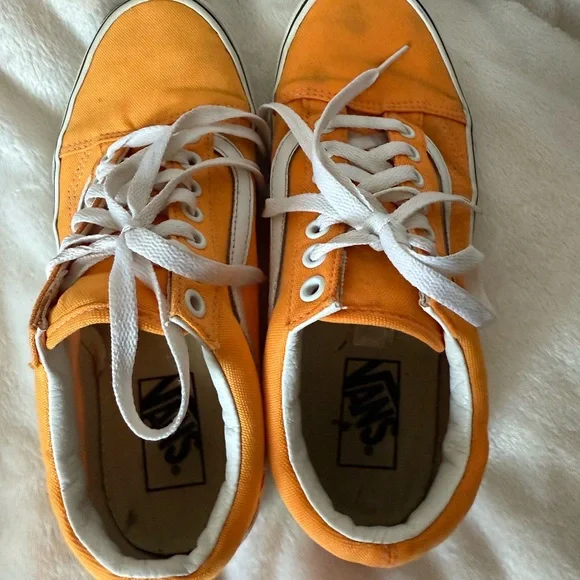 Vans Orange and White Unisex Sneakers - Picture 7 of 8